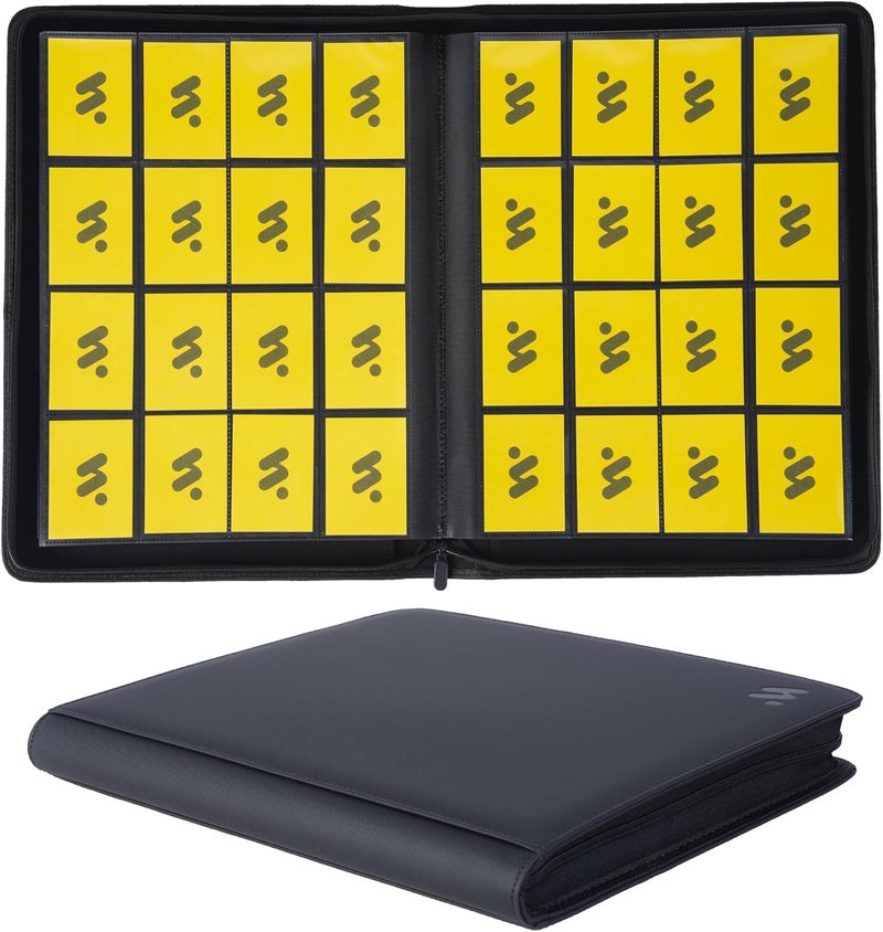 MORABTO Card Binder 16 Pocket,Trading Card Binder Holds up to 1408 Cards with 44 Sleeves,Zipper Card Holder Album Compatible with TCG/Sports Cards-Black - Image 1